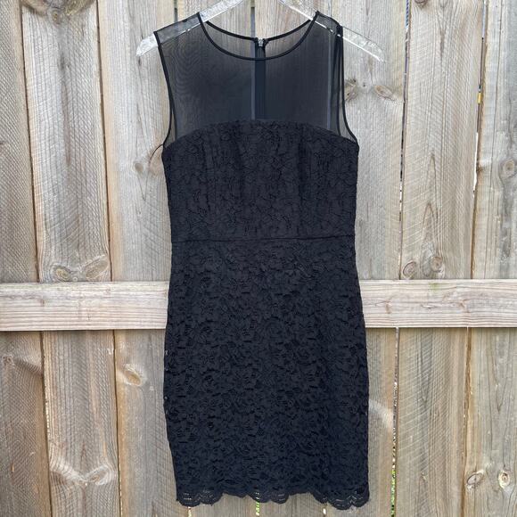 DVF Diane Von Furstenberg Nisha Dress Mesh Sleeveless Party Sheath Black Size 6 - Picture 1 of 10